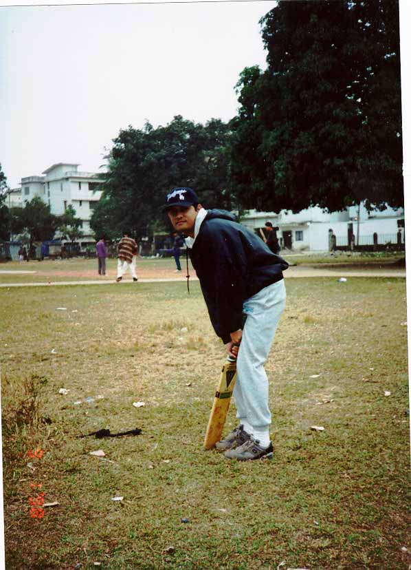 playing cricket